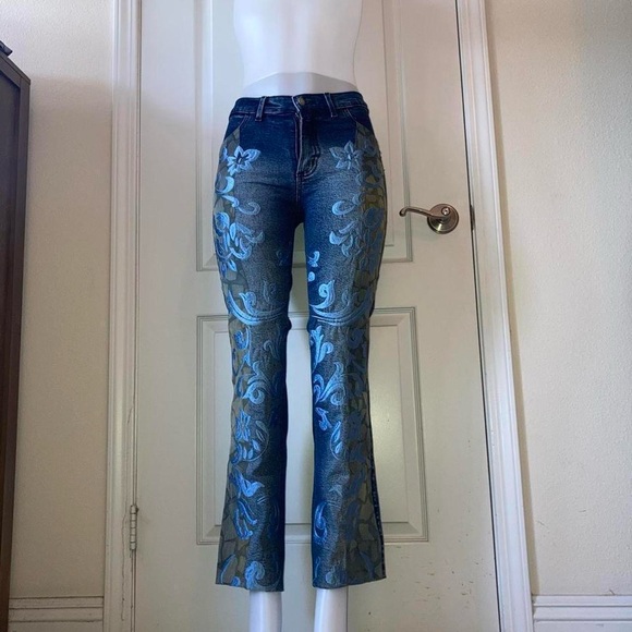 New!  Vintage 90s, Y2K.  Beautiful embroidery and embellishment.  Boot cut-8 - Picture 2 of 11